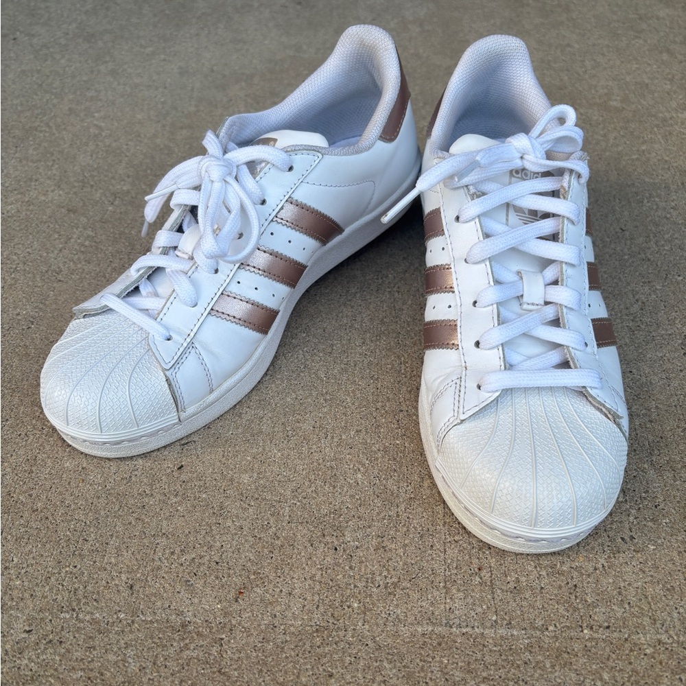 Adidas Women's White and Brown Sneakers